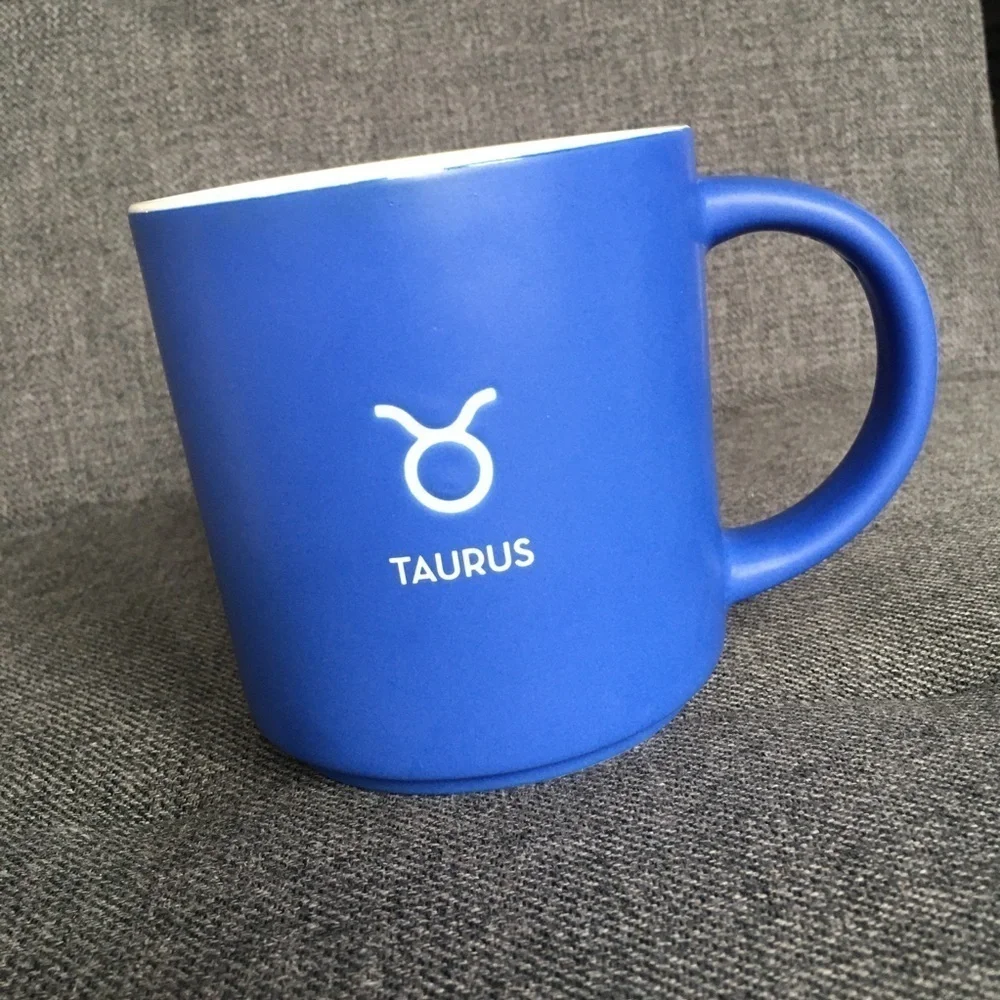 Taurus Astrology Coffee / Tea Mug, Blue, White, 16 oz